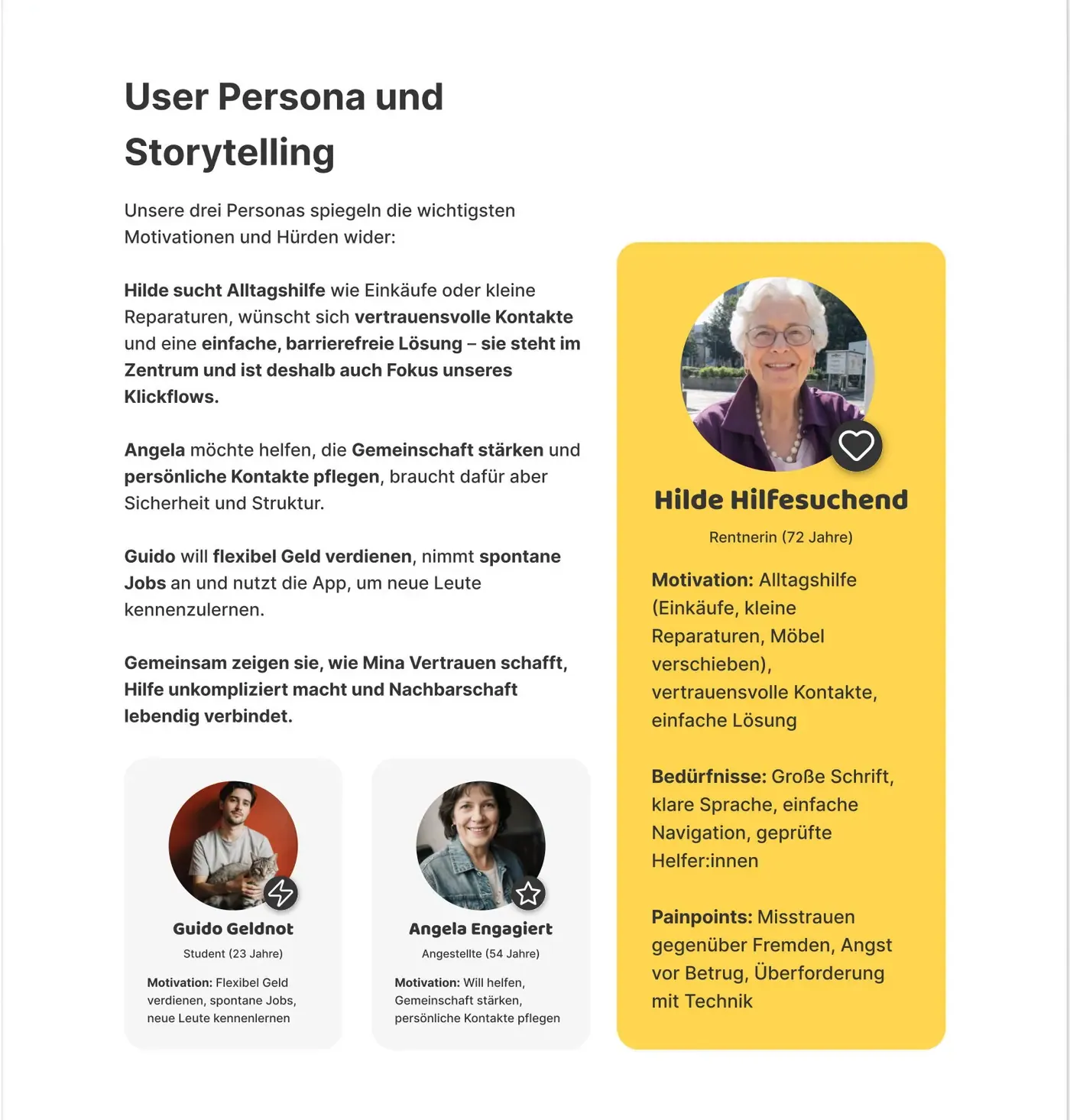 Mina · User-Persona Hilde und Storytelling · 5/11