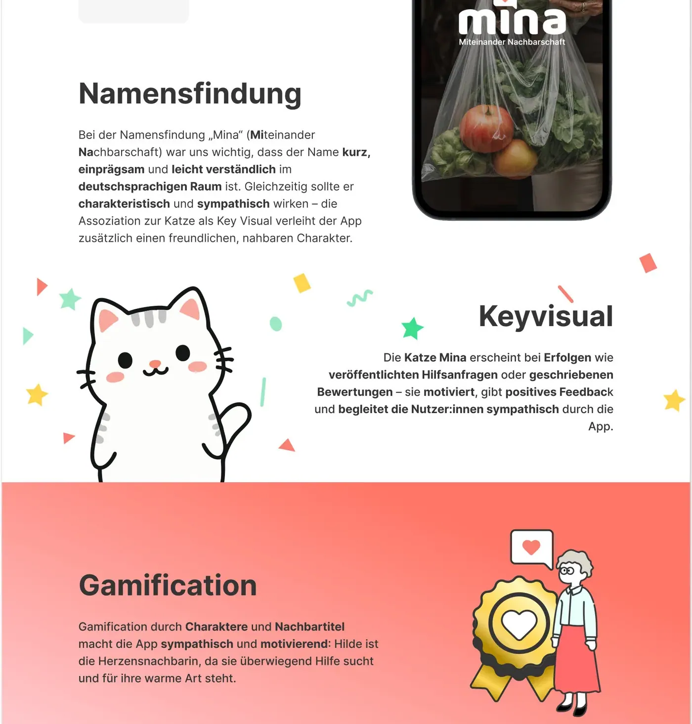 Mina · Namensfindung, Keyvisual und Gamification · 8/11